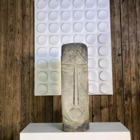 1970 white stone sculpture 