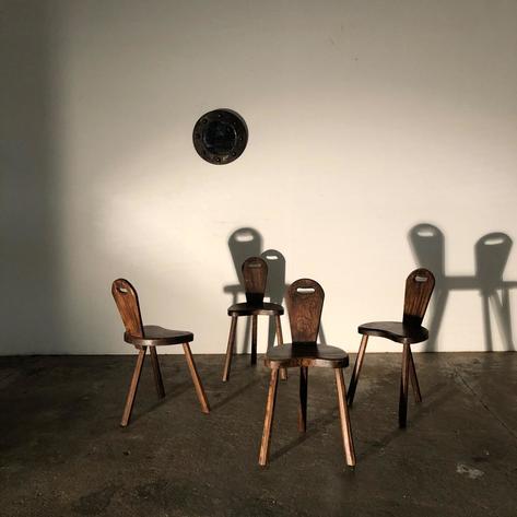 Set of 4 1950 primitive chairs