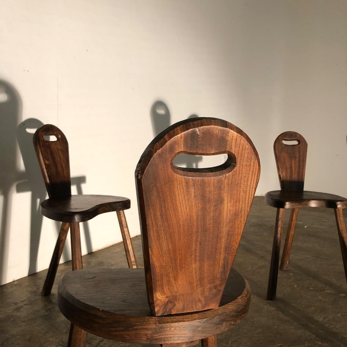 Set of 4 1950 primitive chairs