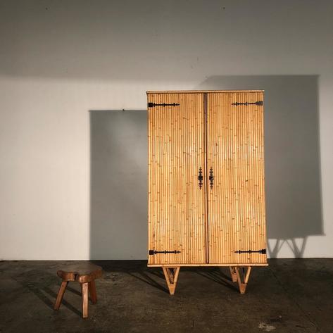 1950 rattan cabinet