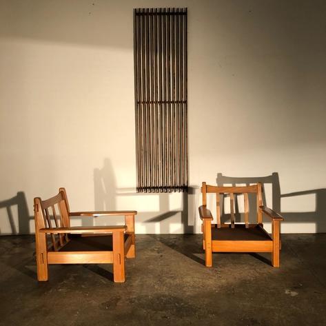 pair of large 1960 armchairs