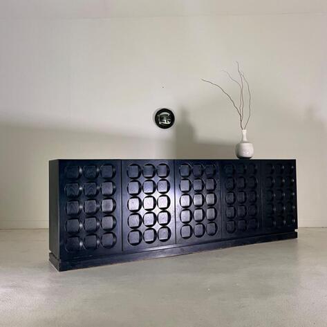 Brutalist ebonised sideboard circa 1970by Frans Dufour 