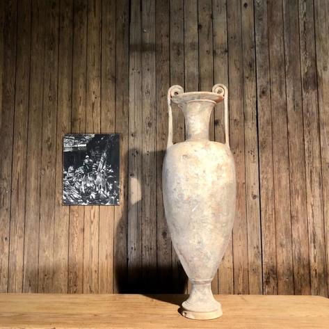 Decorative terra cotta urn 