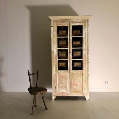 French 1900 painted bookcase 