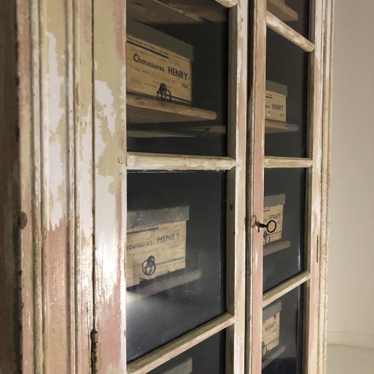 French 1900 painted bookcase 