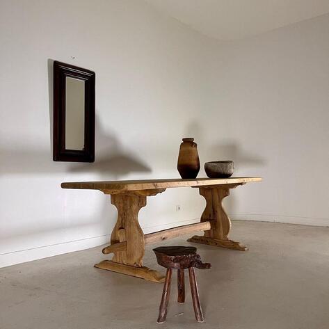 French 1920 oak farm table 