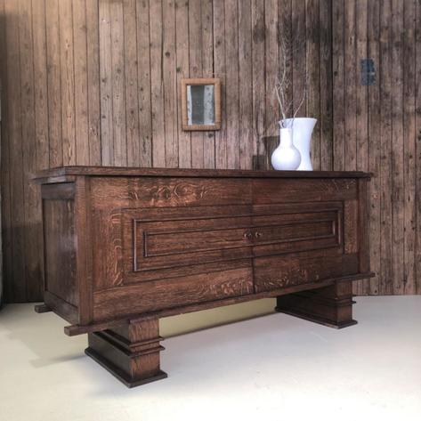 French 1940 oak credenza 