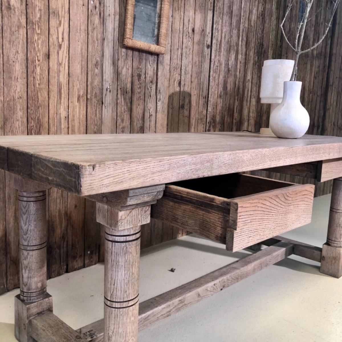 French 1940 oak desk 