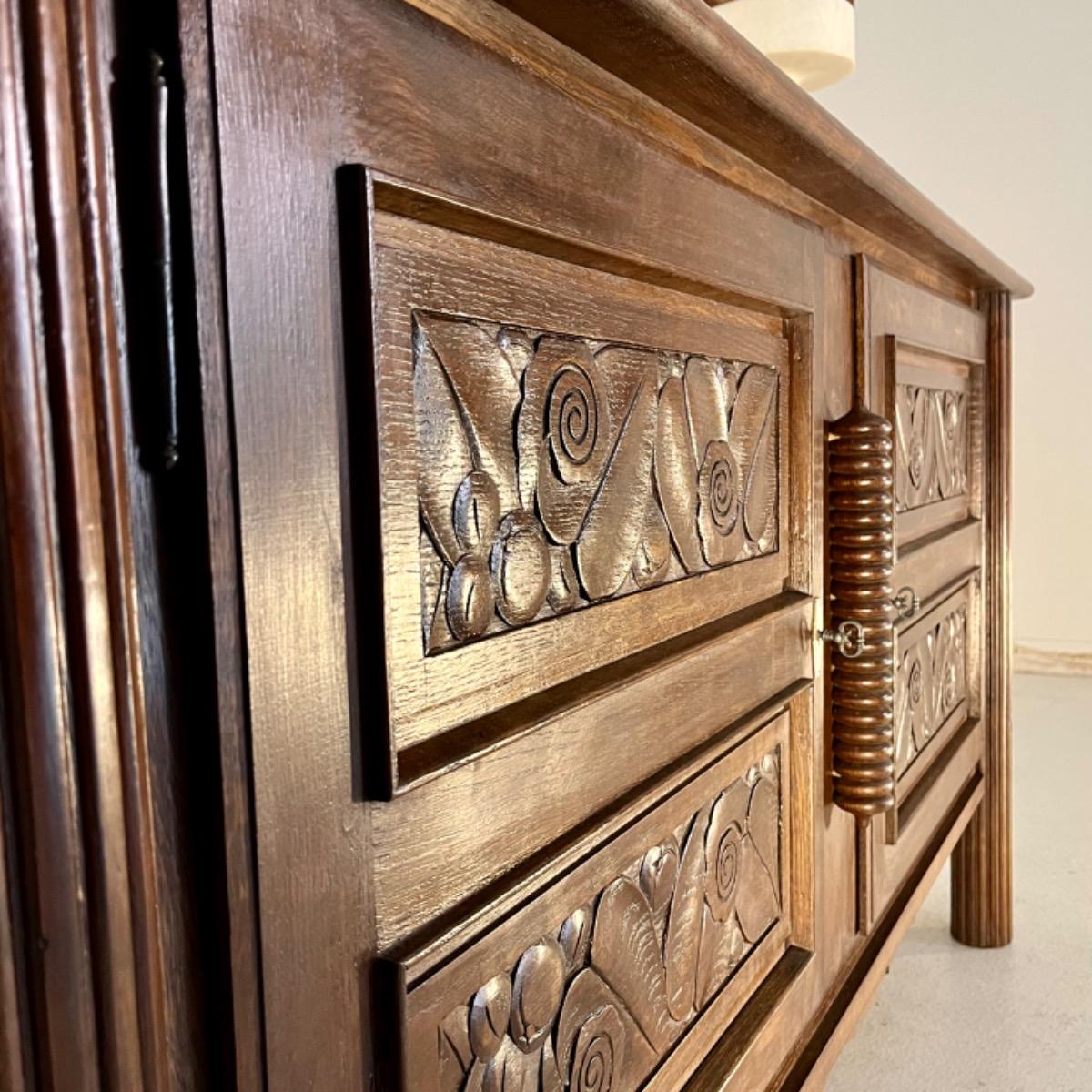 French 1940 oak sideboard 