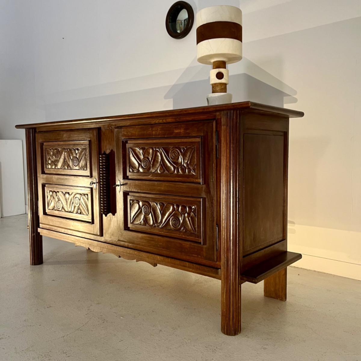 French 1940 oak sideboard 