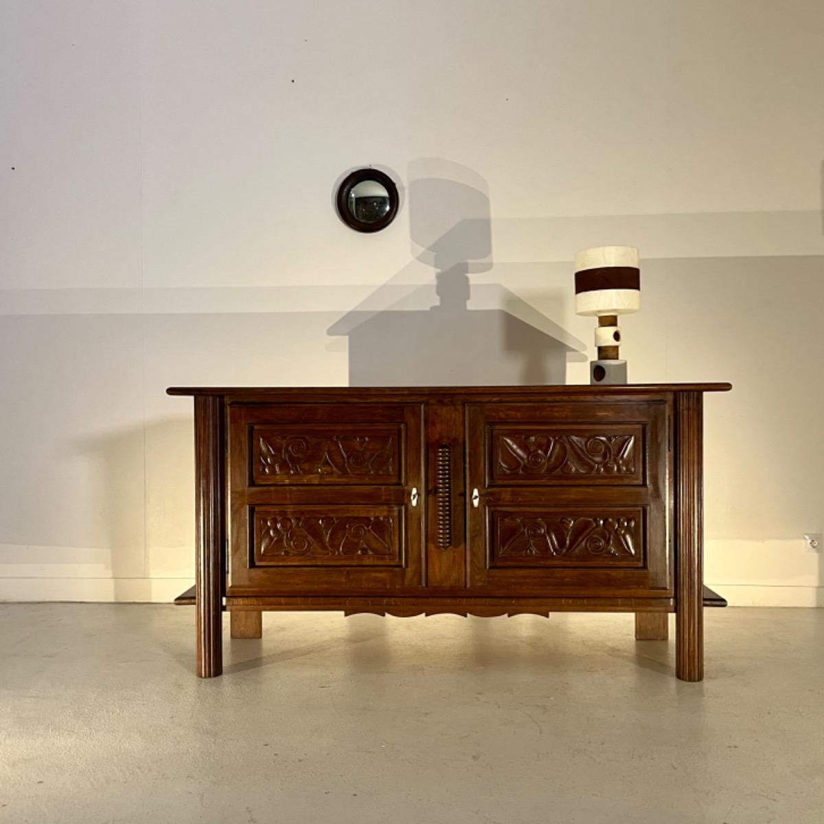 French 1940 oak sideboard 