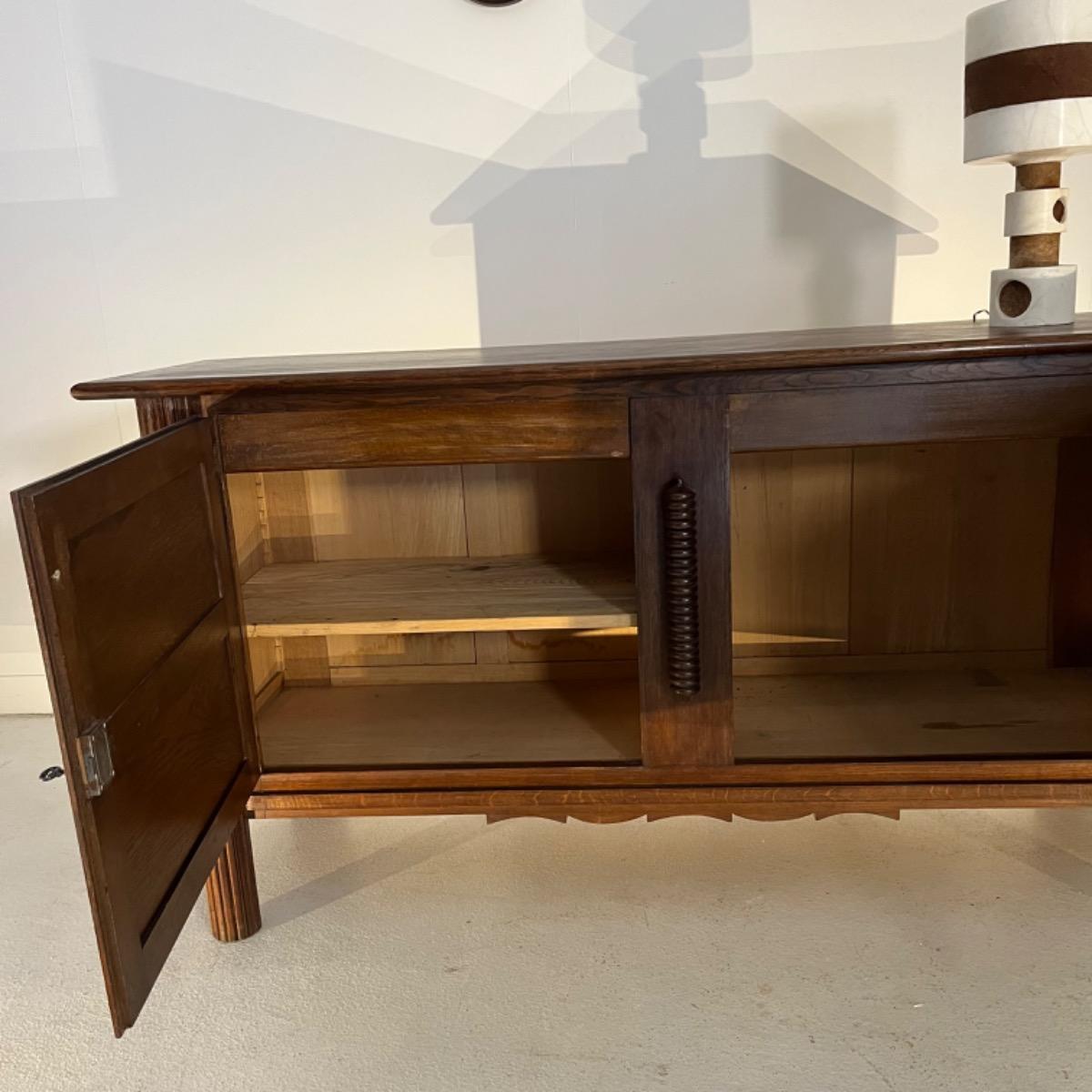 French 1940 oak sideboard 