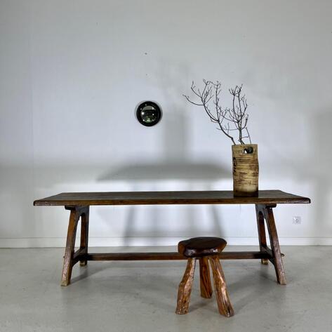 French 1950 oak farm table 