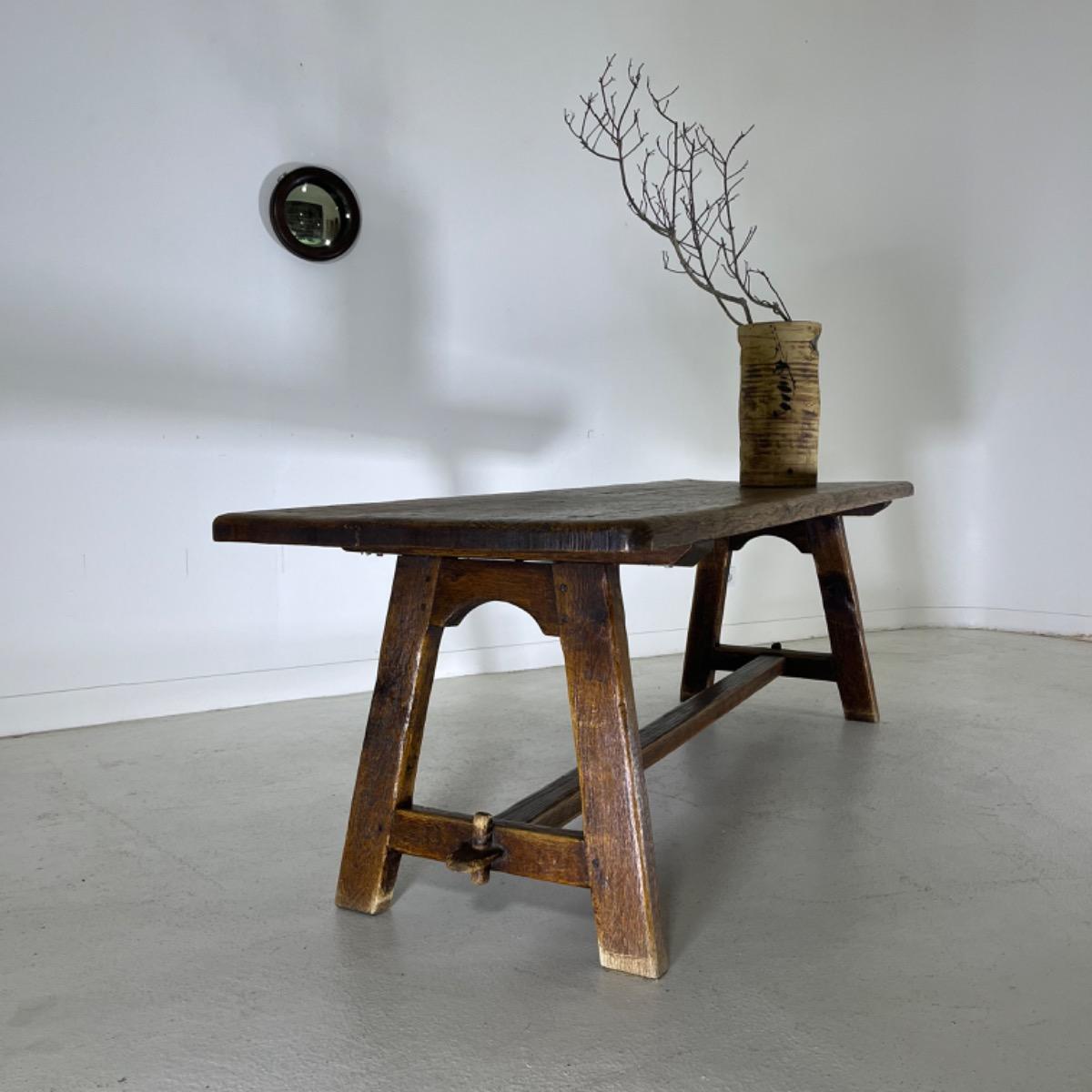 French 1950 oak farm table 