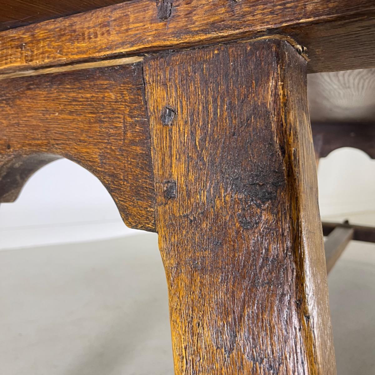 French 1950 oak farm table 