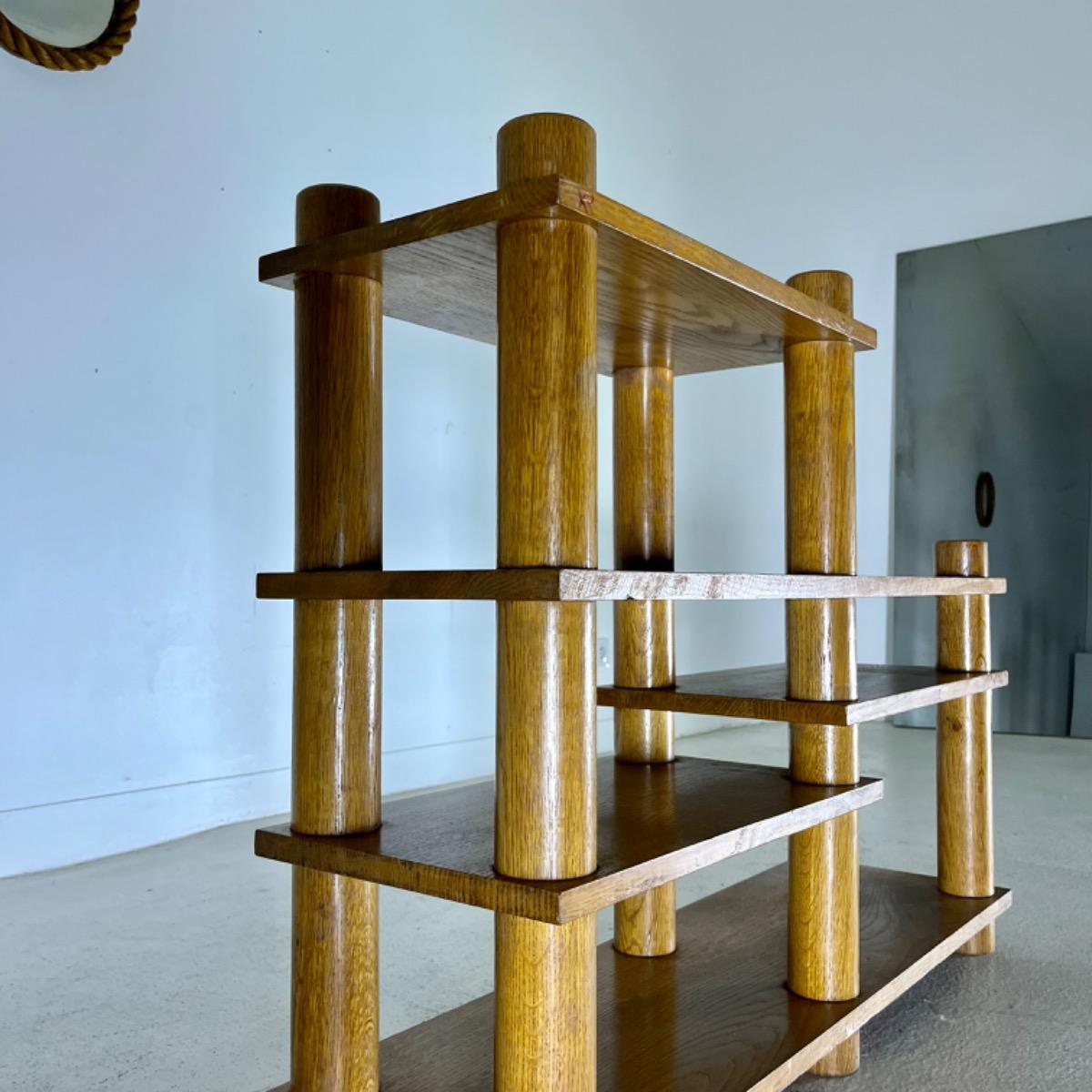 French 1950 oak shelf 