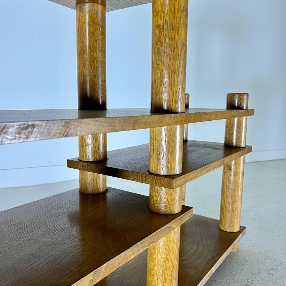 French 1950 oak shelf 