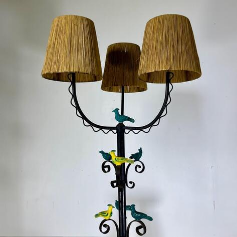 French 1950 poetic floor lamp