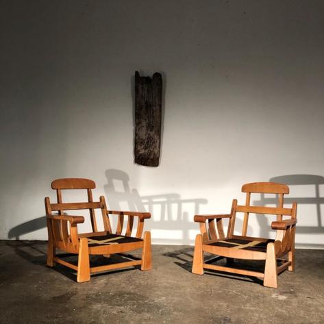 French 1960 armchairs 