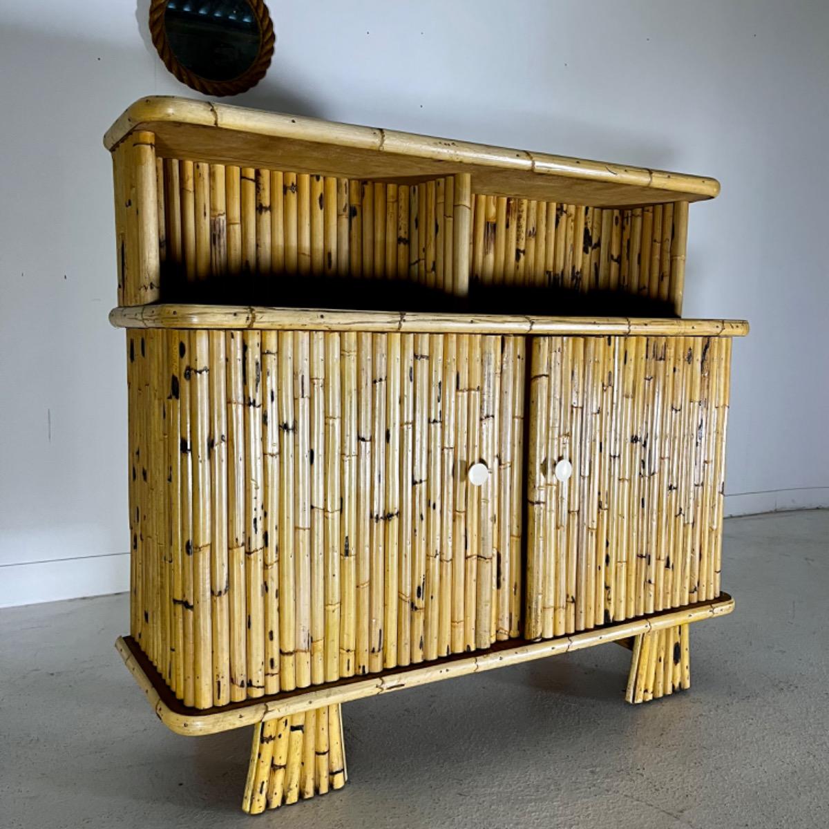 French 1960 Bamboo cabinet 