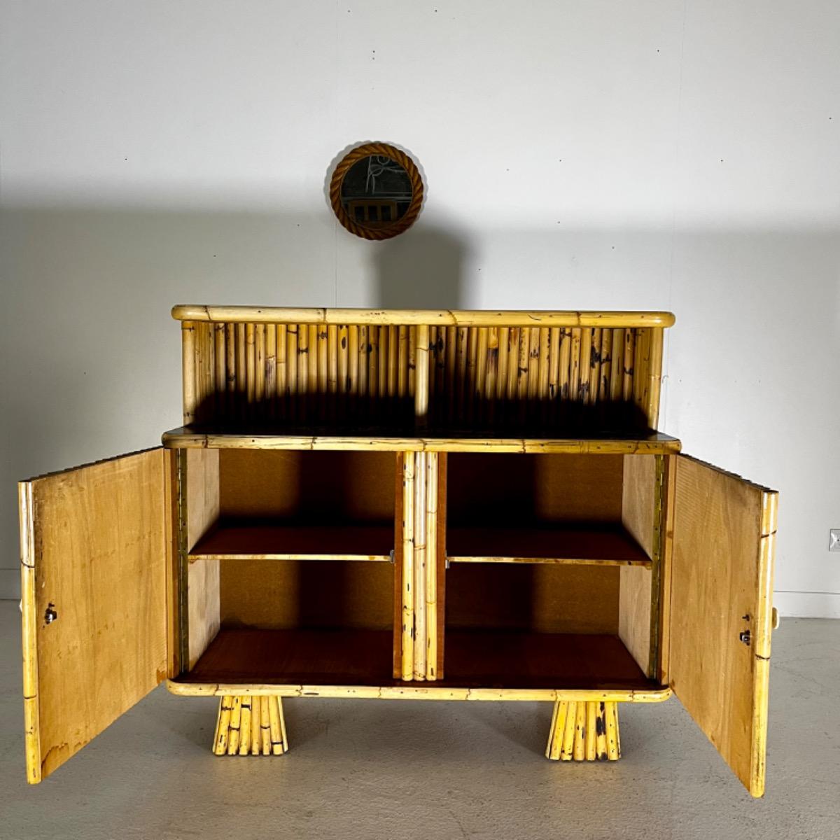 French 1960 Bamboo cabinet 