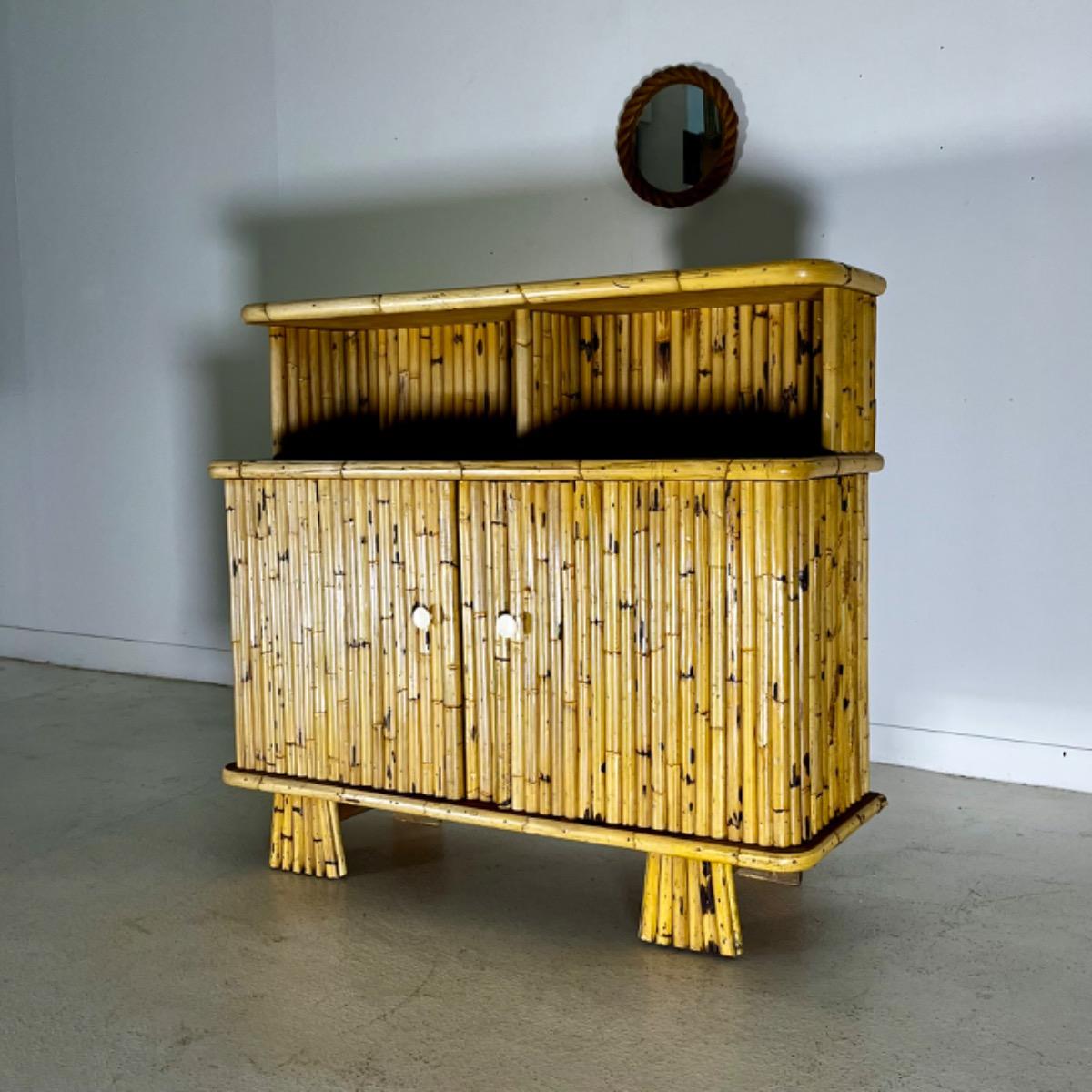 French 1960 Bamboo cabinet 