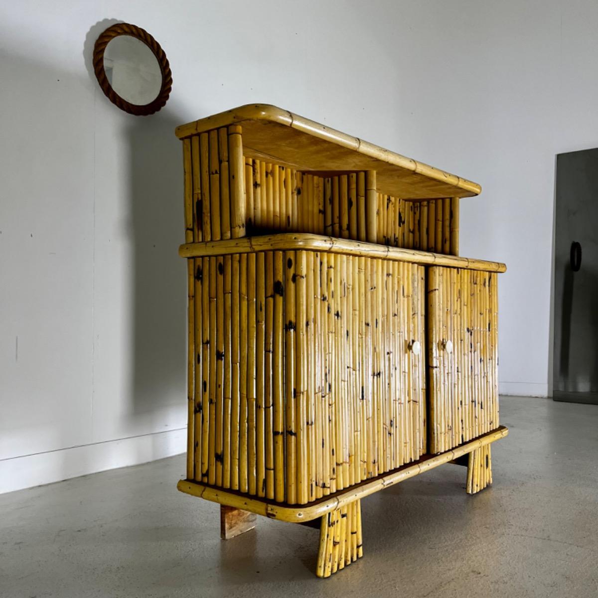 French 1960 Bamboo cabinet 