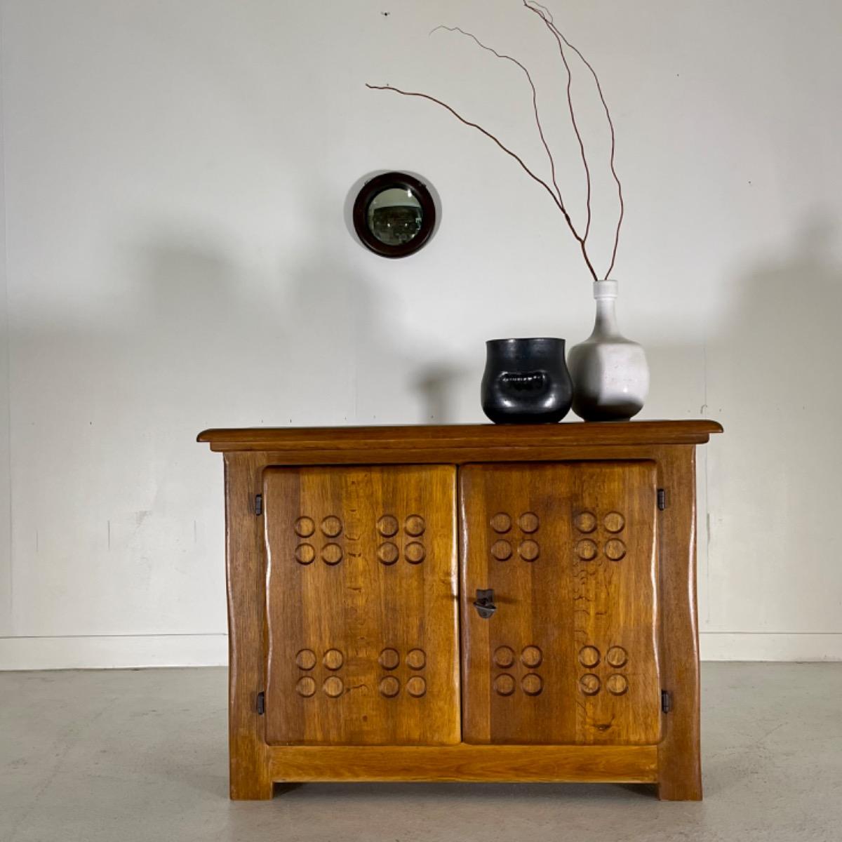 French 1960 little oak cabinet 