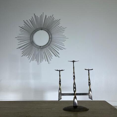 French 1970 brutalist candlestick 