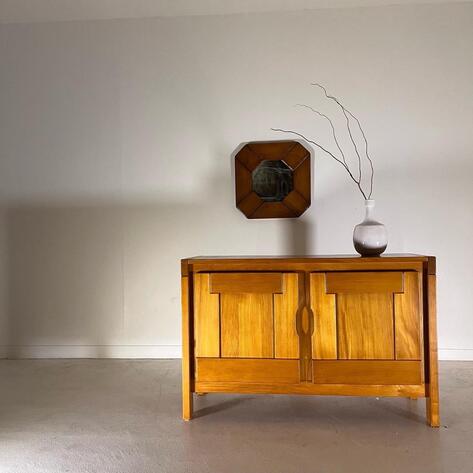 French 1970 modern rustic furniture 