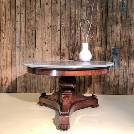 French 19th oversize pedestal table