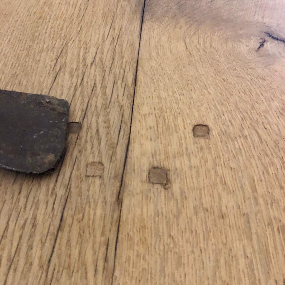 French brutalist oak table 