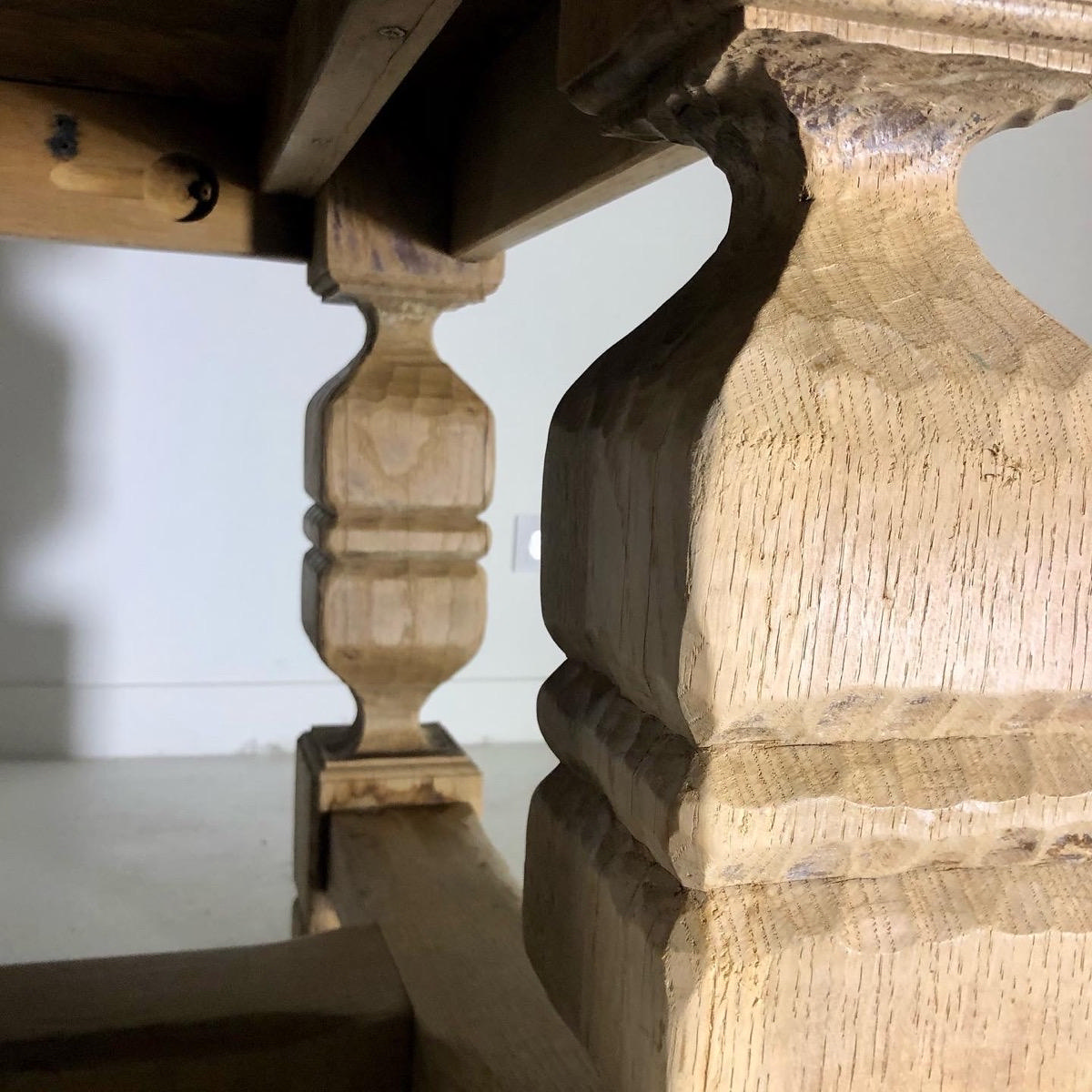 French brutalist oak table 