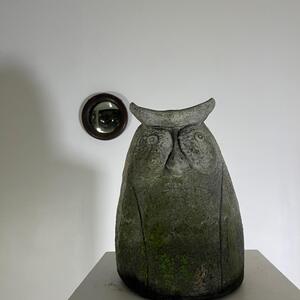 French cement owl sculpture 
