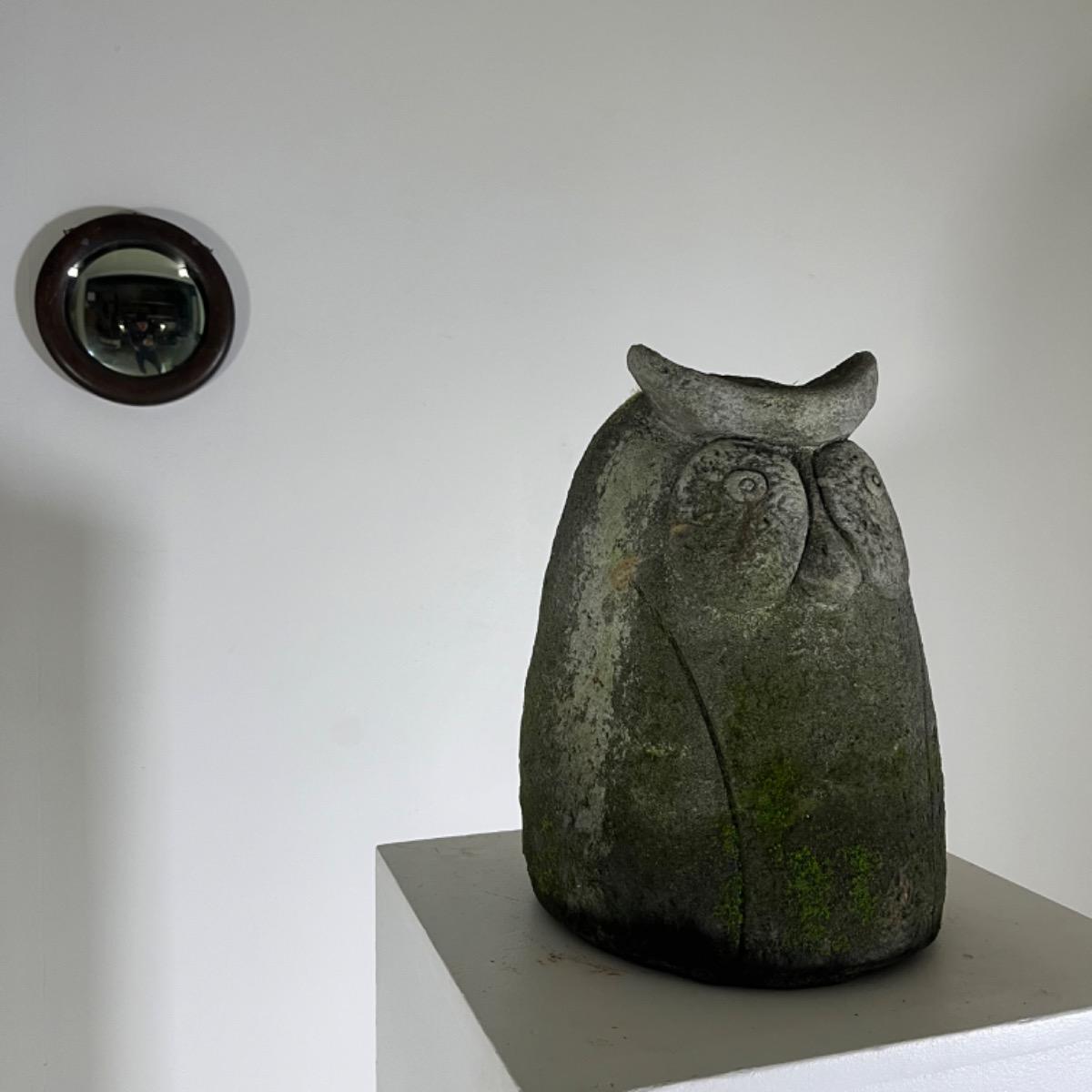 French cement owl sculpture 