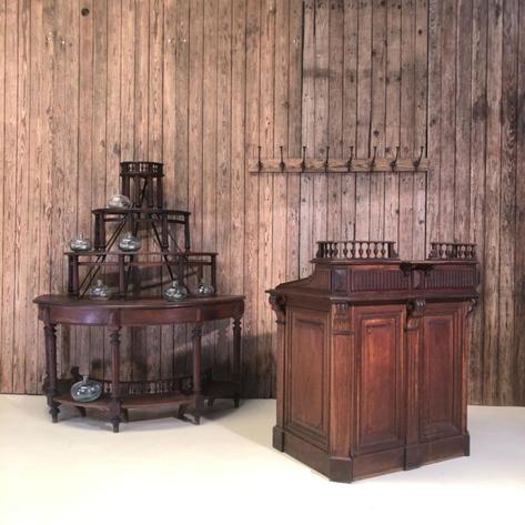French shop counter with shelves 