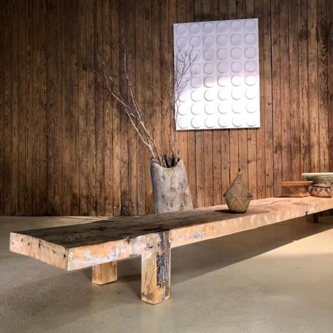 Huge low primitive  coffee table