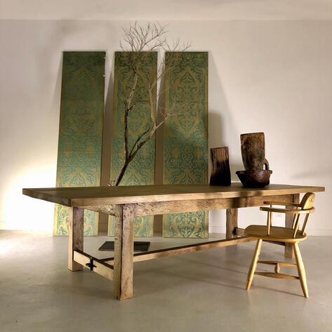 Large 1950 French farm table 