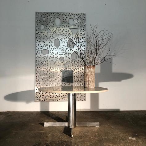 Large 1970 travertine table