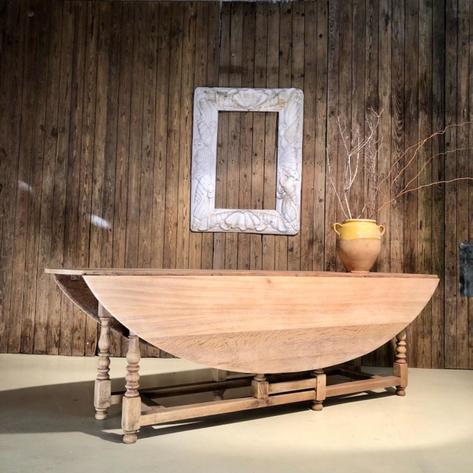 Large folding oak table 