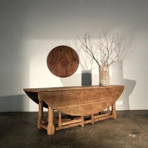 Large oak folding table 