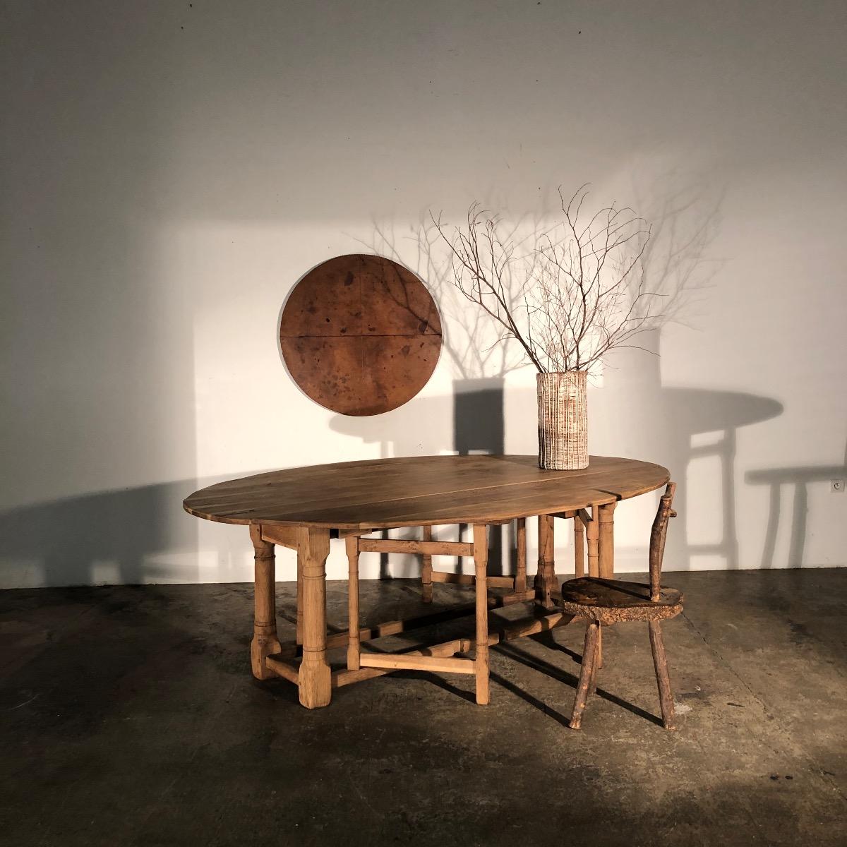 Large oak folding table 