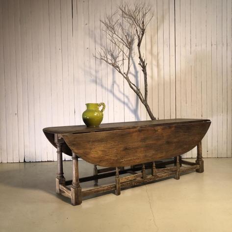 Large oak folding table 