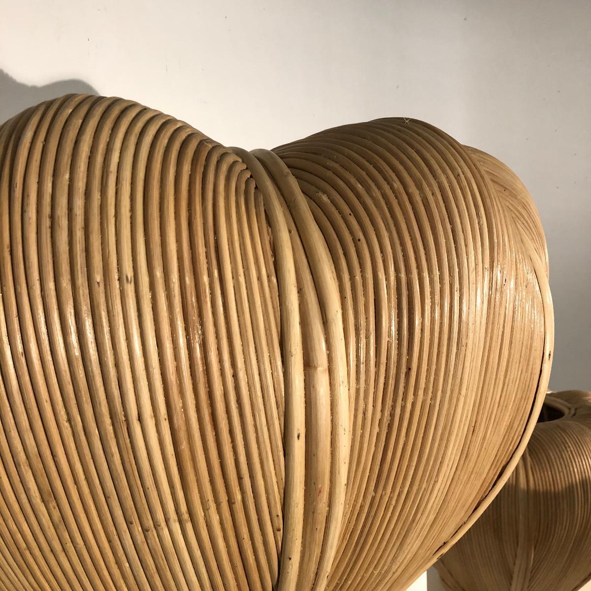 Large rattan 1970 planters 