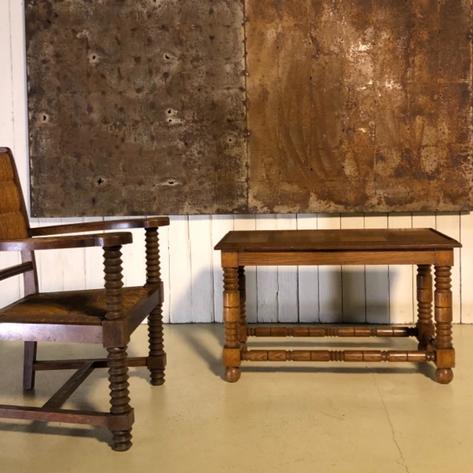 Little 1950 oak side table 