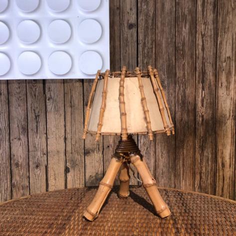 Little rattan lamp table