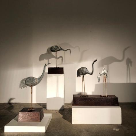 Metal birds sculpture 