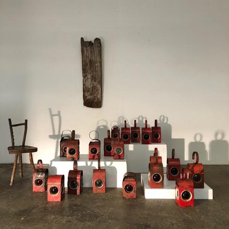 old roadwork signaling lantern