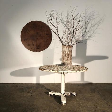 Original 1950  French industrial table 