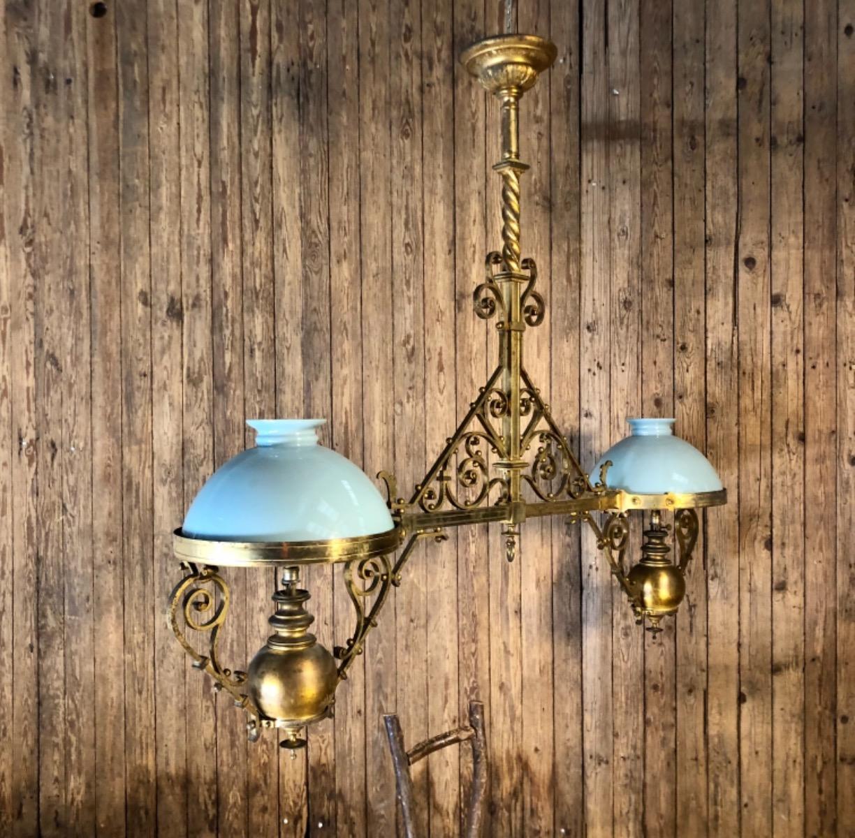 Oversize 1880 brass chandelier 